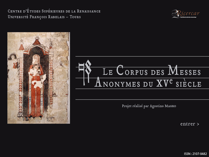 Le Corpus des Messes Anonymes du XVe siècle
