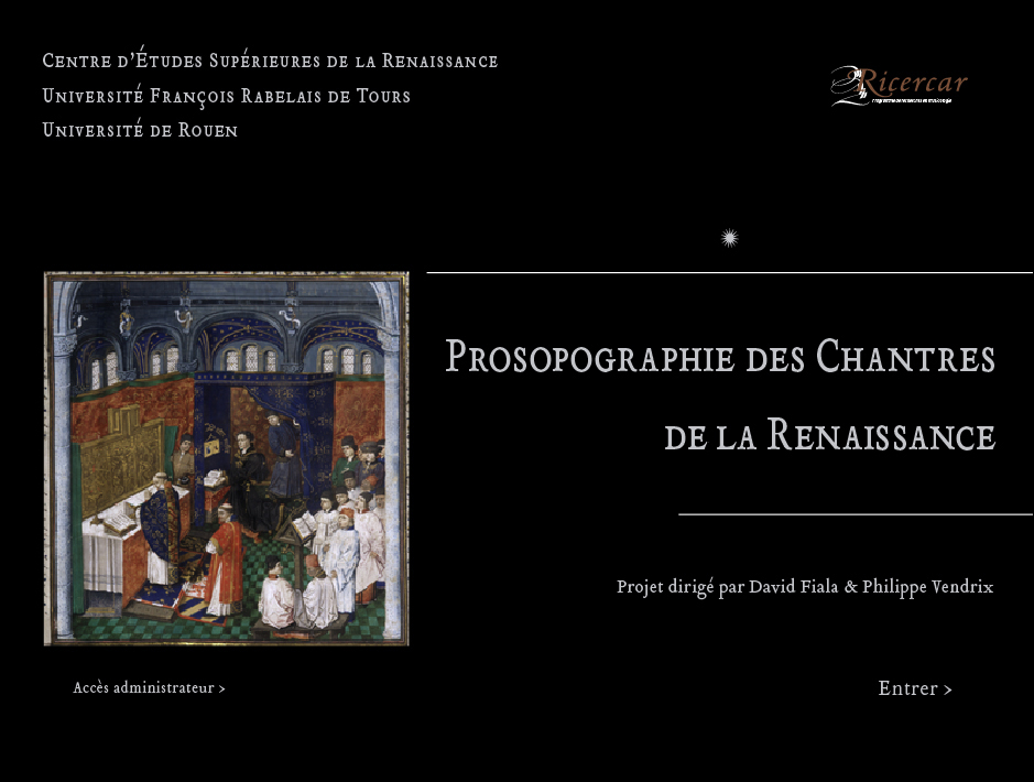 Prosopographie des chantres de la Renaissance